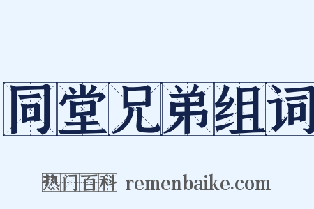 同堂兄弟组词是什么意思的图片